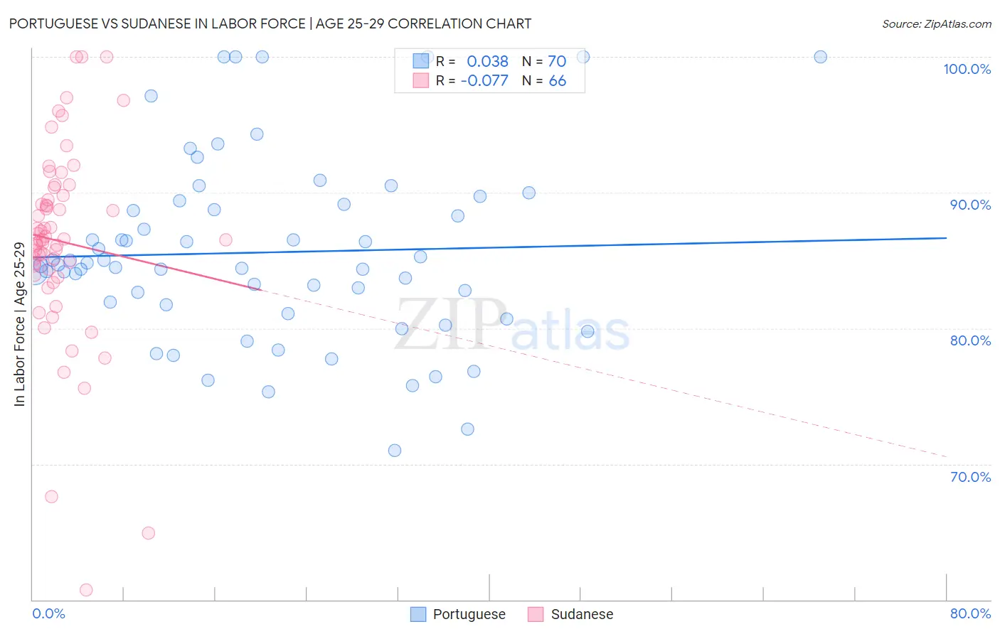 Portuguese vs Sudanese In Labor Force | Age 25-29