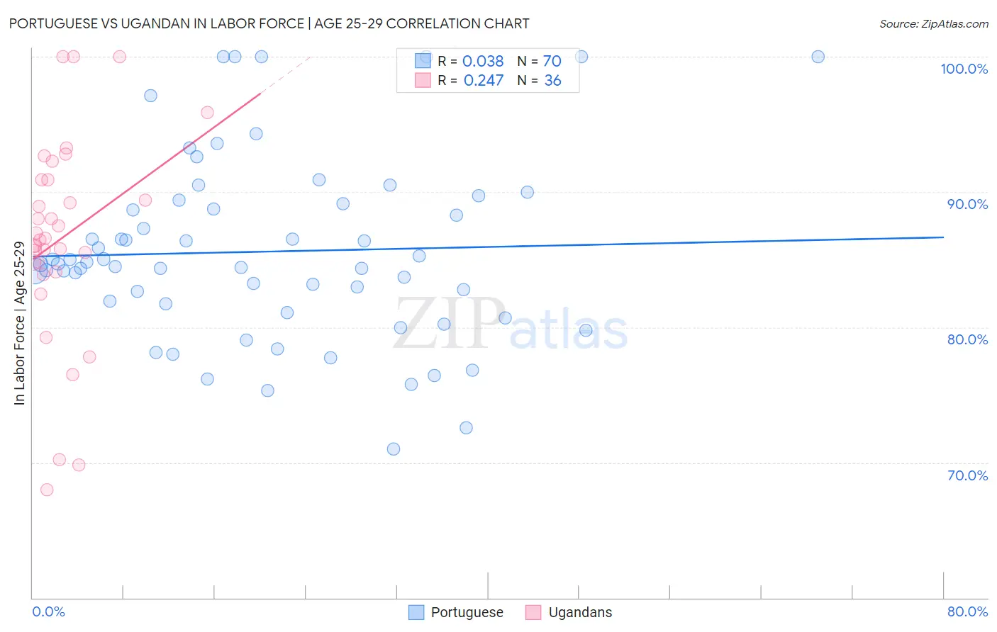 Portuguese vs Ugandan In Labor Force | Age 25-29