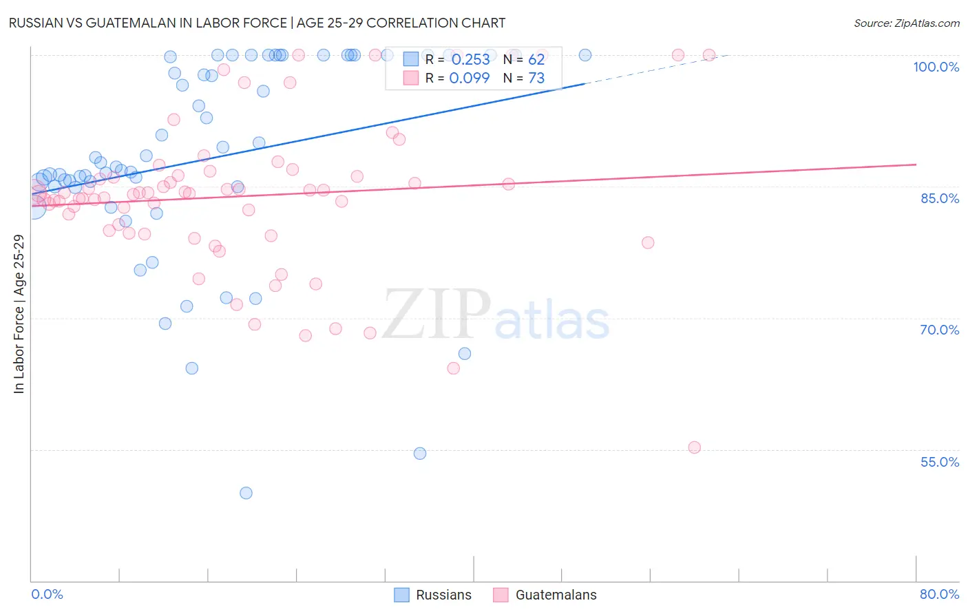 Russian vs Guatemalan In Labor Force | Age 25-29
