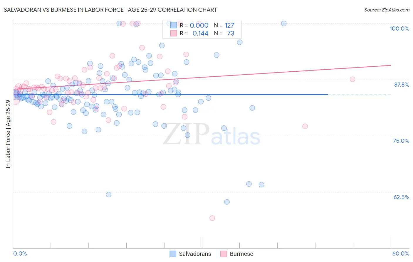 Salvadoran vs Burmese In Labor Force | Age 25-29