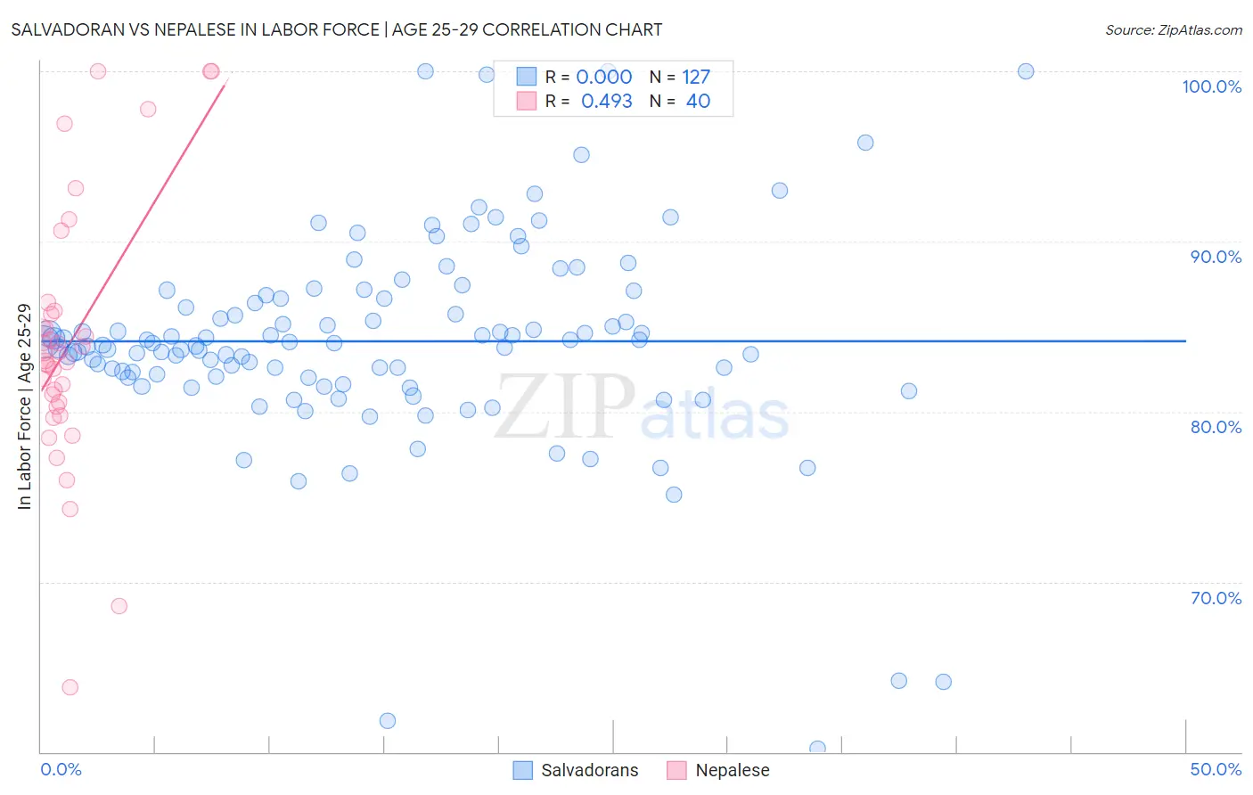 Salvadoran vs Nepalese In Labor Force | Age 25-29