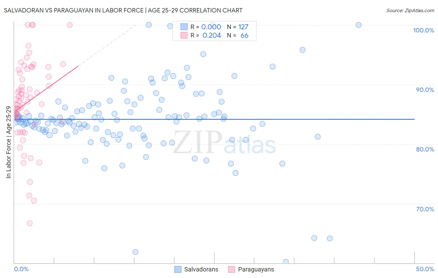Salvadoran vs Paraguayan In Labor Force | Age 25-29