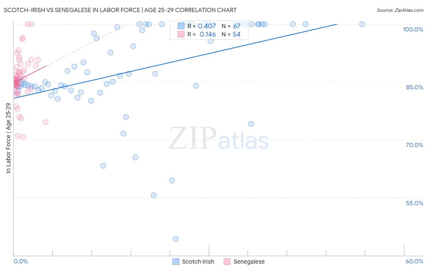 Scotch-Irish vs Senegalese In Labor Force | Age 25-29