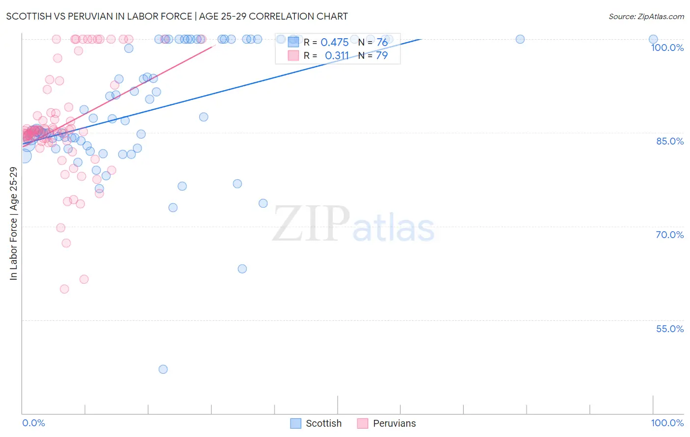 Scottish vs Peruvian In Labor Force | Age 25-29