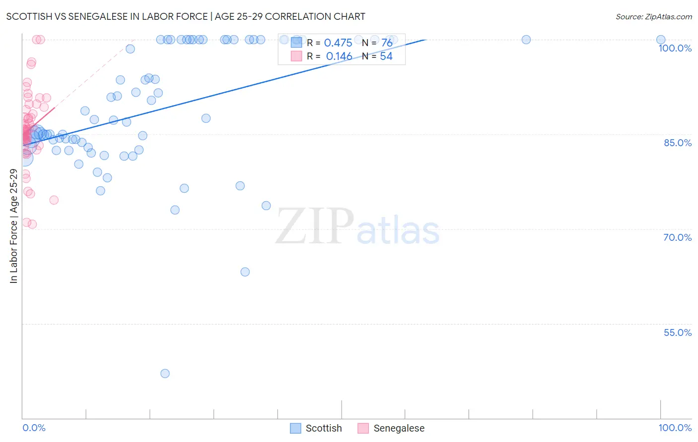 Scottish vs Senegalese In Labor Force | Age 25-29