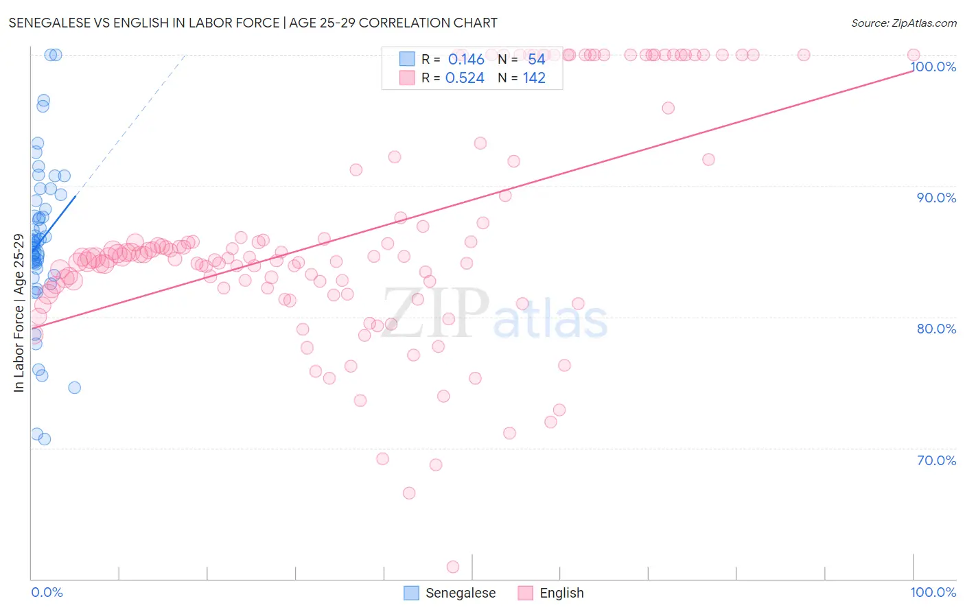 Senegalese vs English In Labor Force | Age 25-29