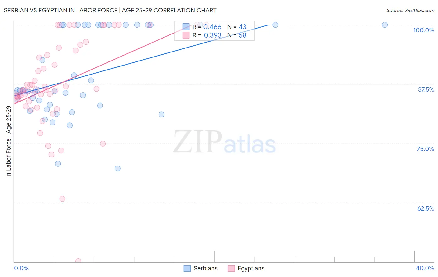 Serbian vs Egyptian In Labor Force | Age 25-29