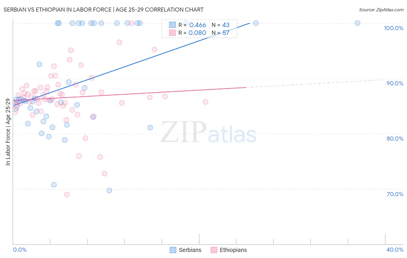Serbian vs Ethiopian In Labor Force | Age 25-29