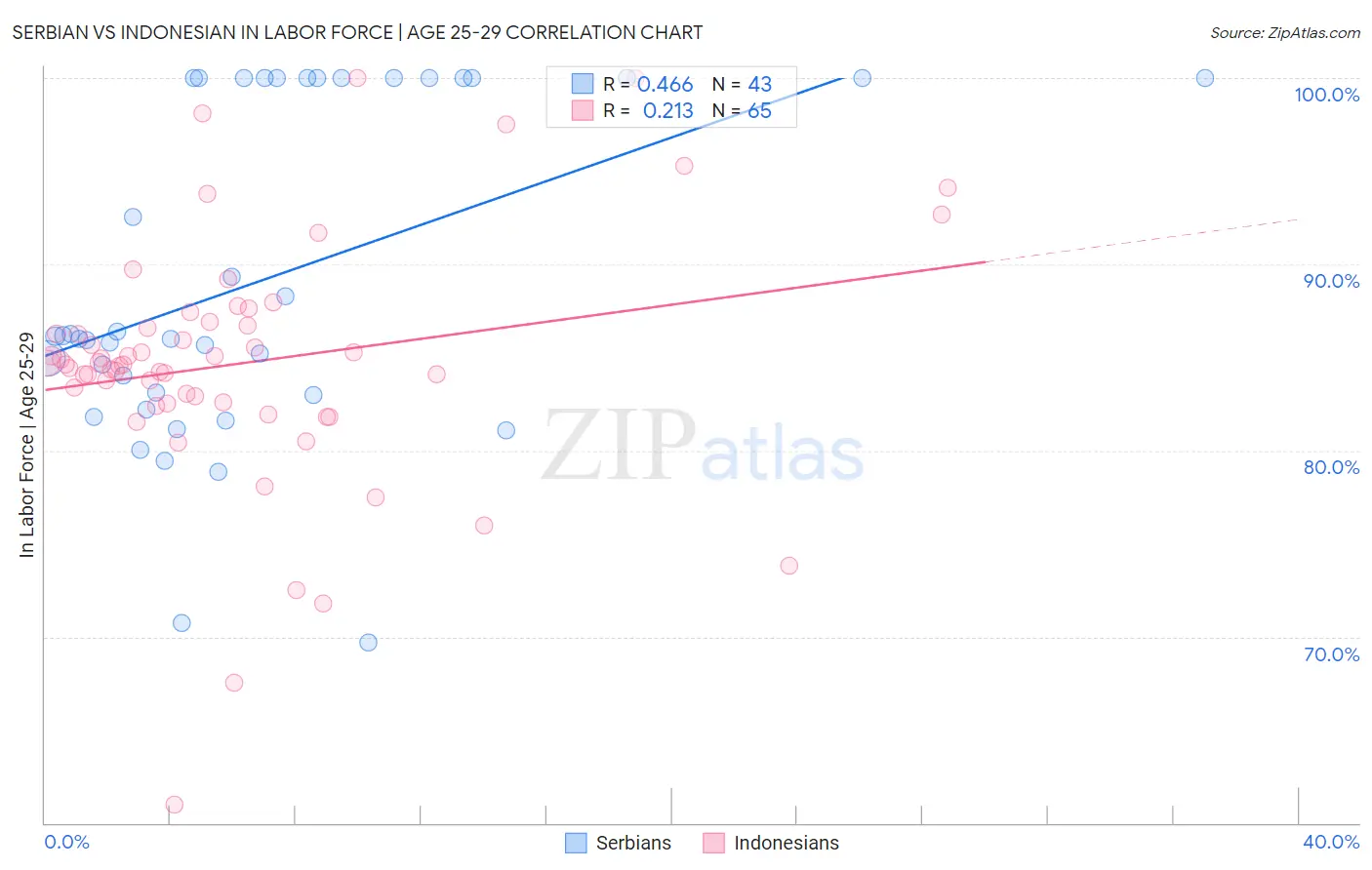 Serbian vs Indonesian In Labor Force | Age 25-29