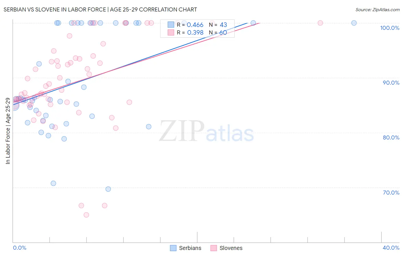 Serbian vs Slovene In Labor Force | Age 25-29