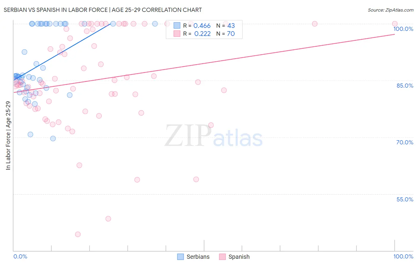 Serbian vs Spanish In Labor Force | Age 25-29