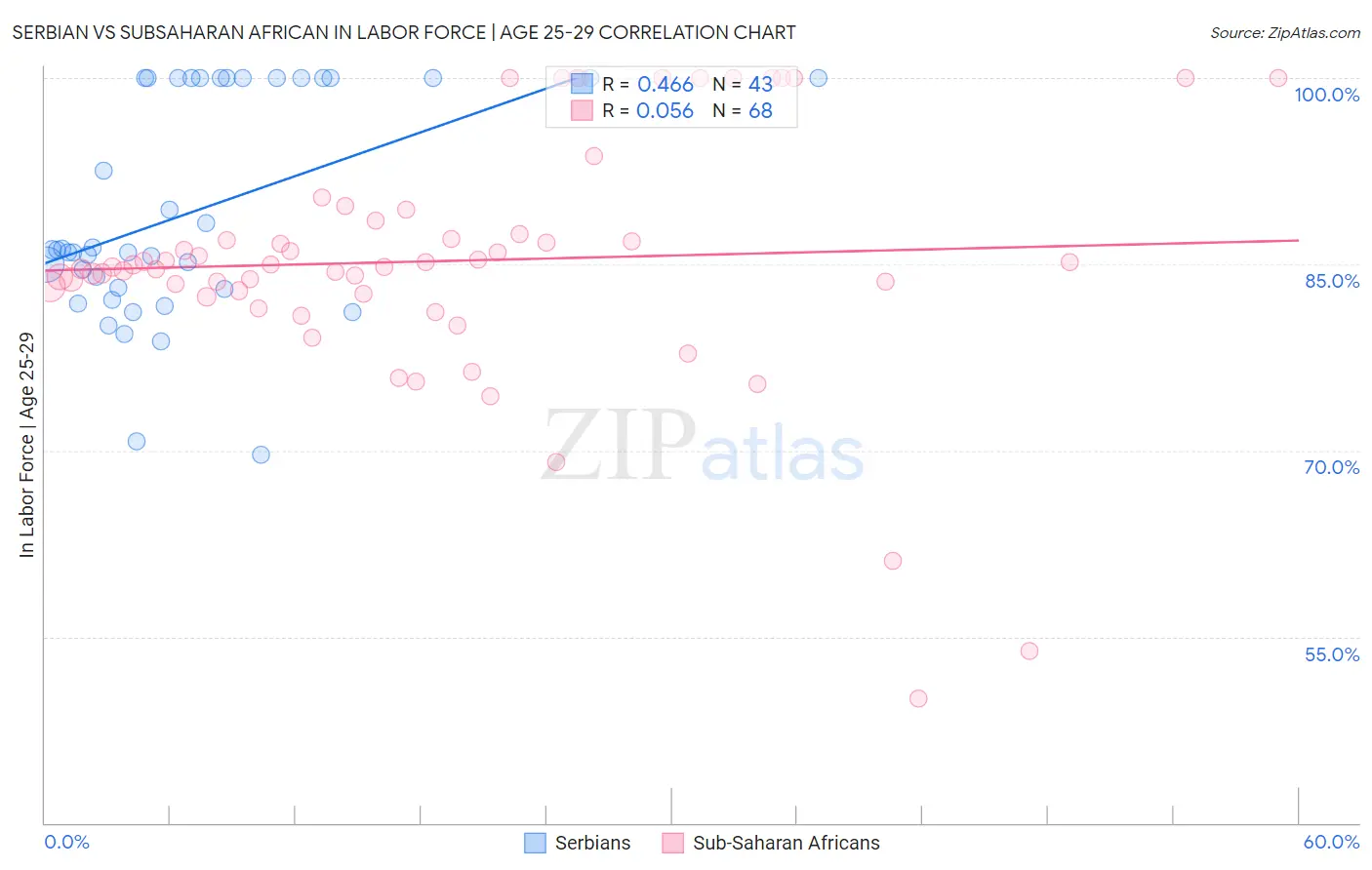 Serbian vs Subsaharan African In Labor Force | Age 25-29