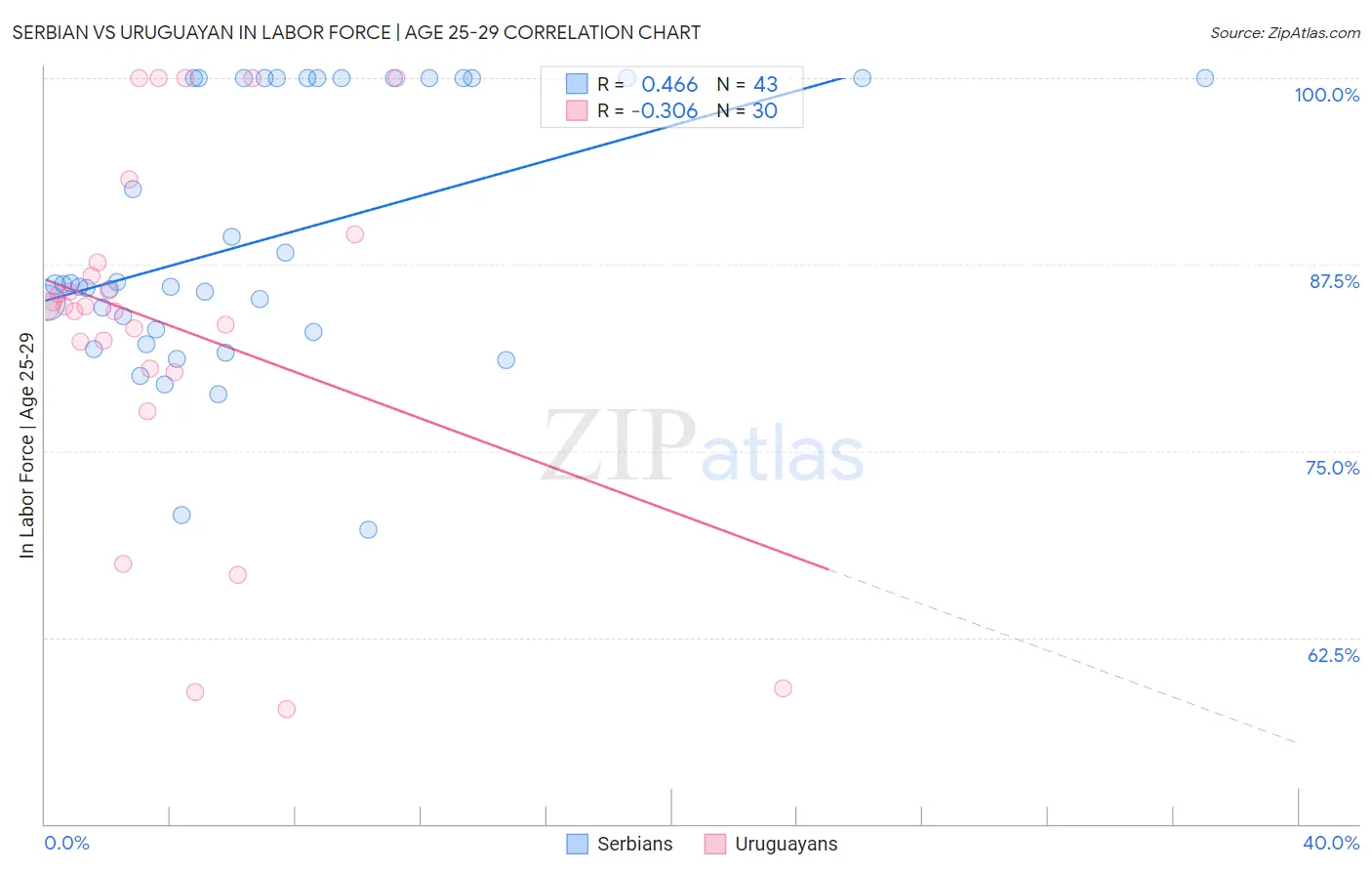 Serbian vs Uruguayan In Labor Force | Age 25-29