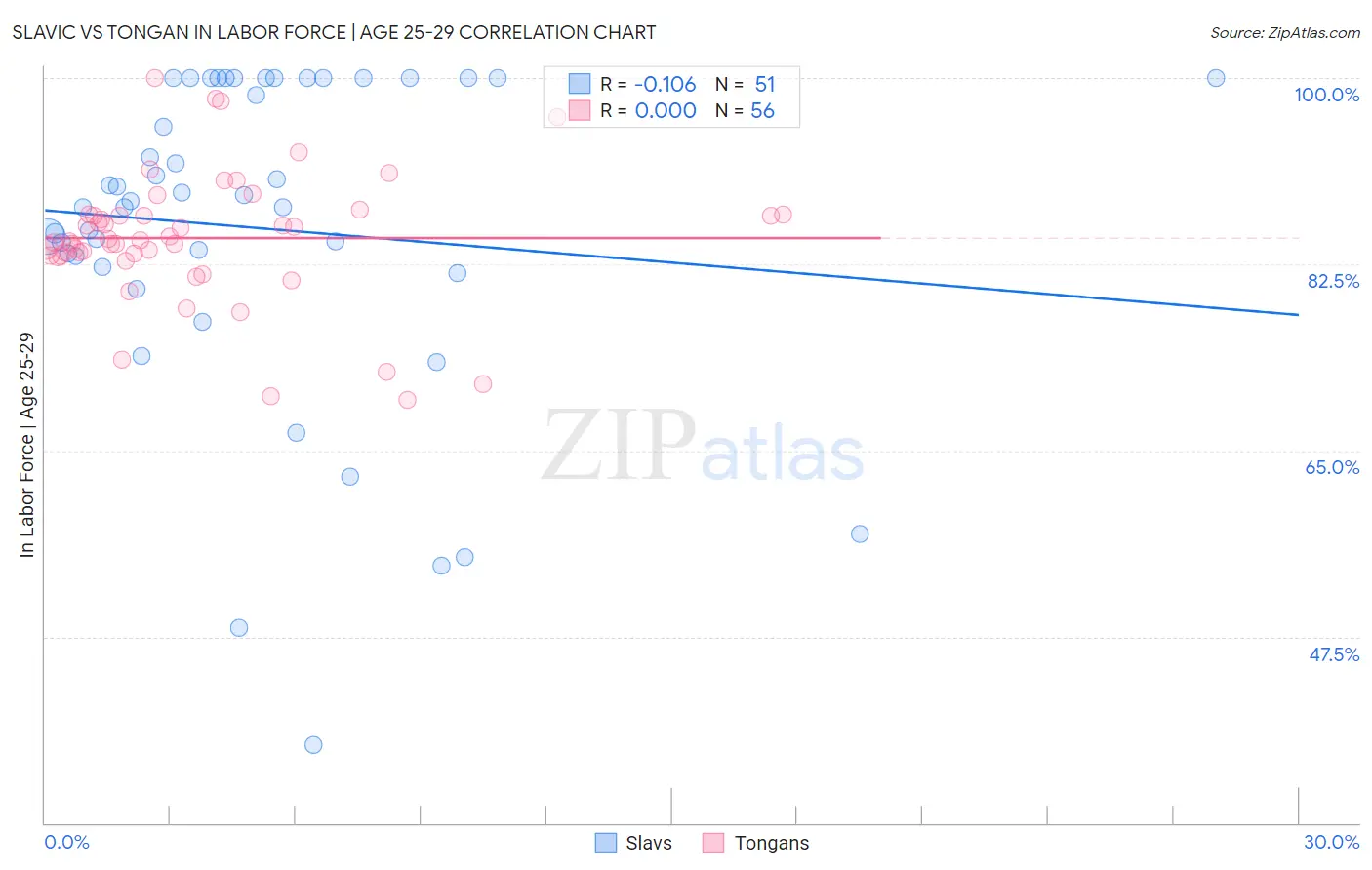 Slavic vs Tongan In Labor Force | Age 25-29