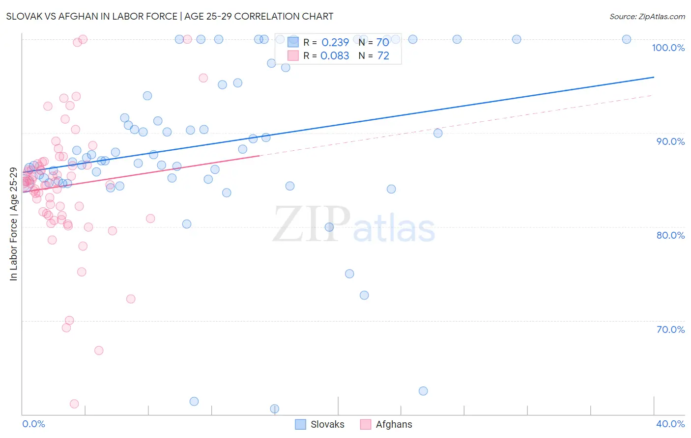 Slovak vs Afghan In Labor Force | Age 25-29