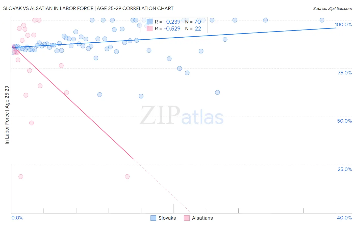 Slovak vs Alsatian In Labor Force | Age 25-29