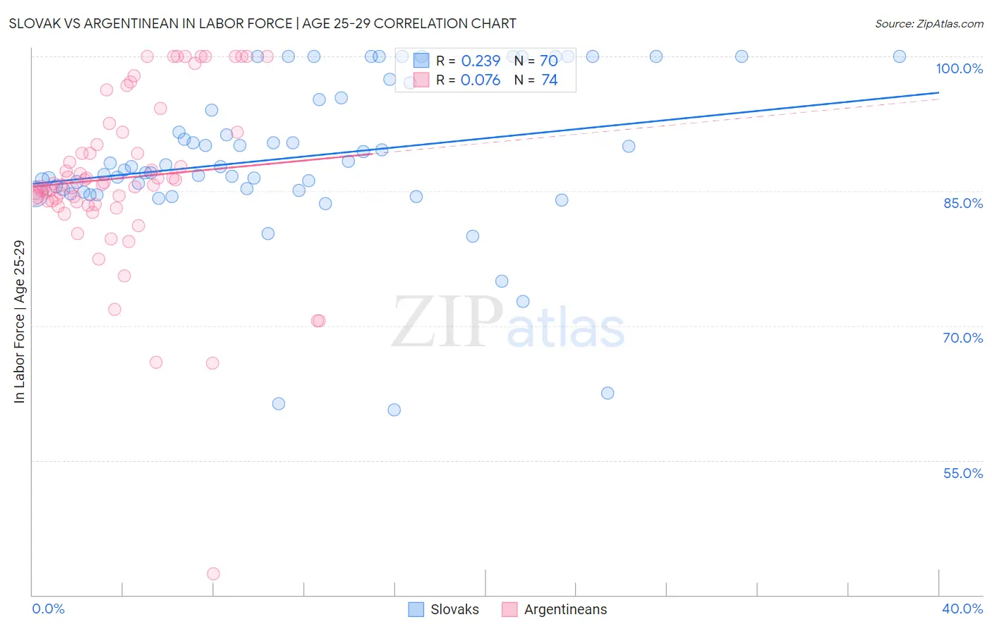Slovak vs Argentinean In Labor Force | Age 25-29