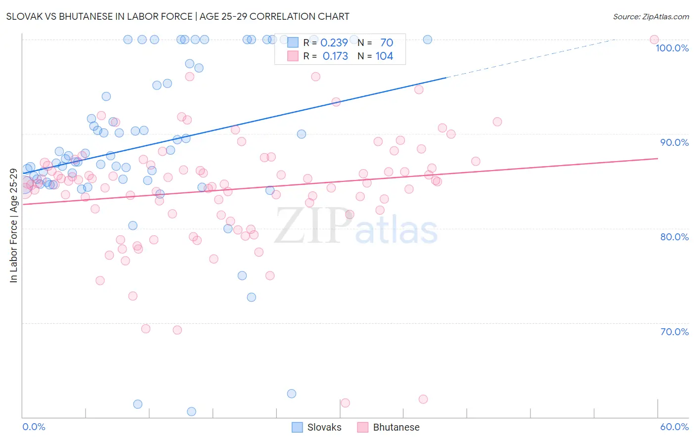 Slovak vs Bhutanese In Labor Force | Age 25-29
