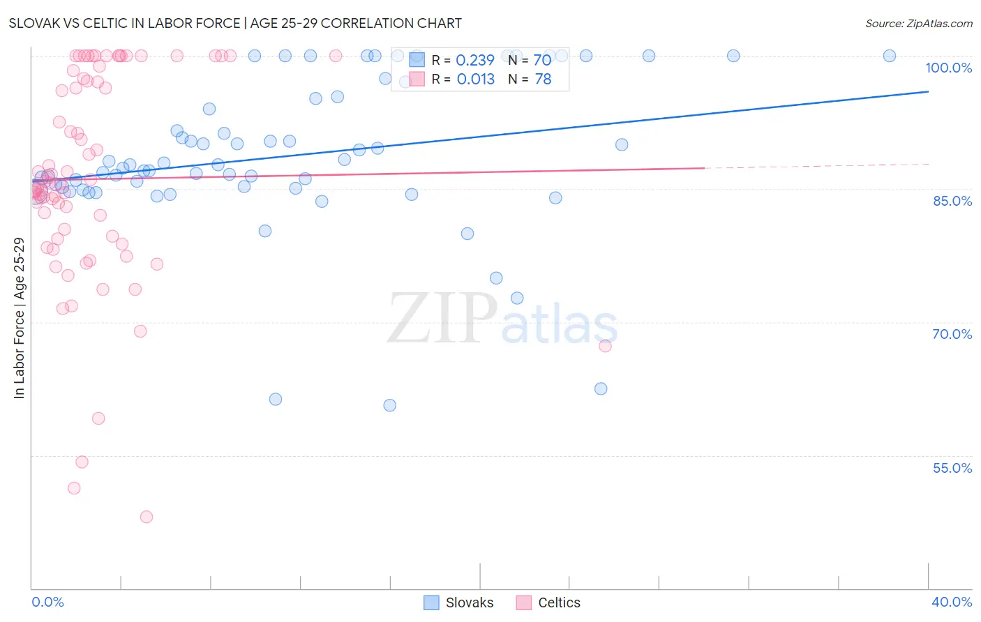 Slovak vs Celtic In Labor Force | Age 25-29
