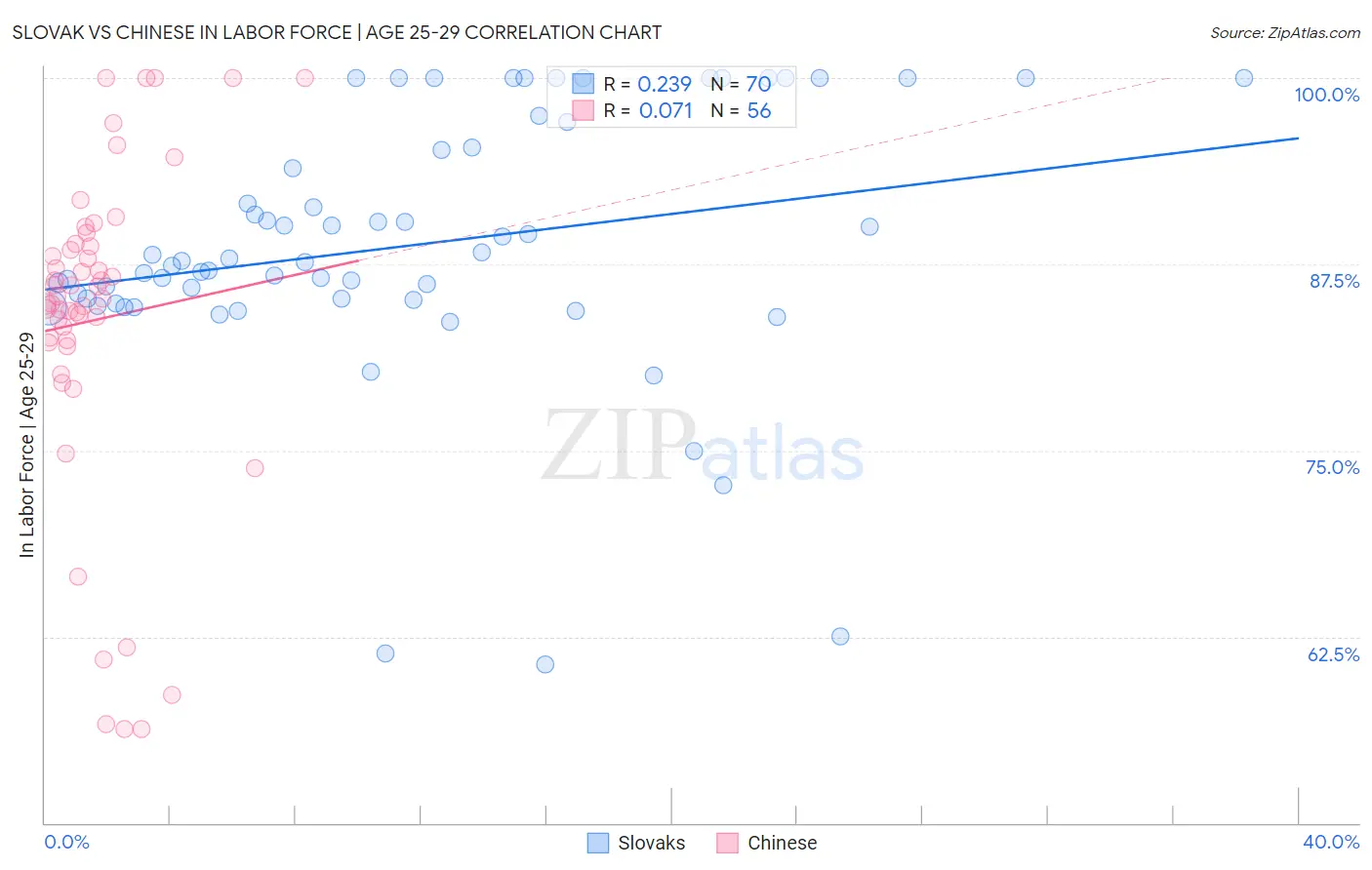 Slovak vs Chinese In Labor Force | Age 25-29