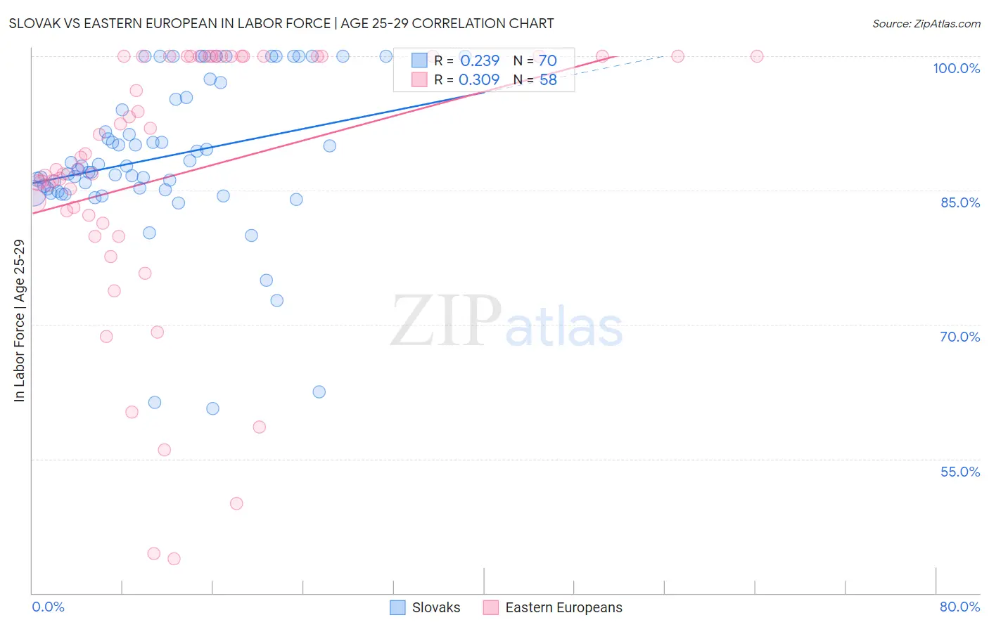 Slovak vs Eastern European In Labor Force | Age 25-29