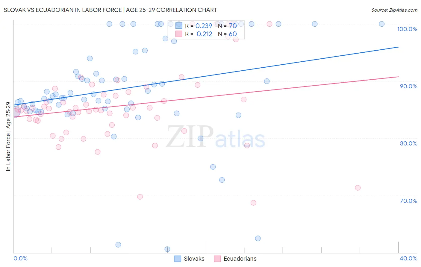 Slovak vs Ecuadorian In Labor Force | Age 25-29
