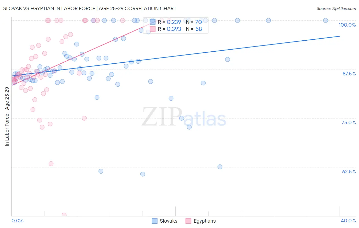 Slovak vs Egyptian In Labor Force | Age 25-29