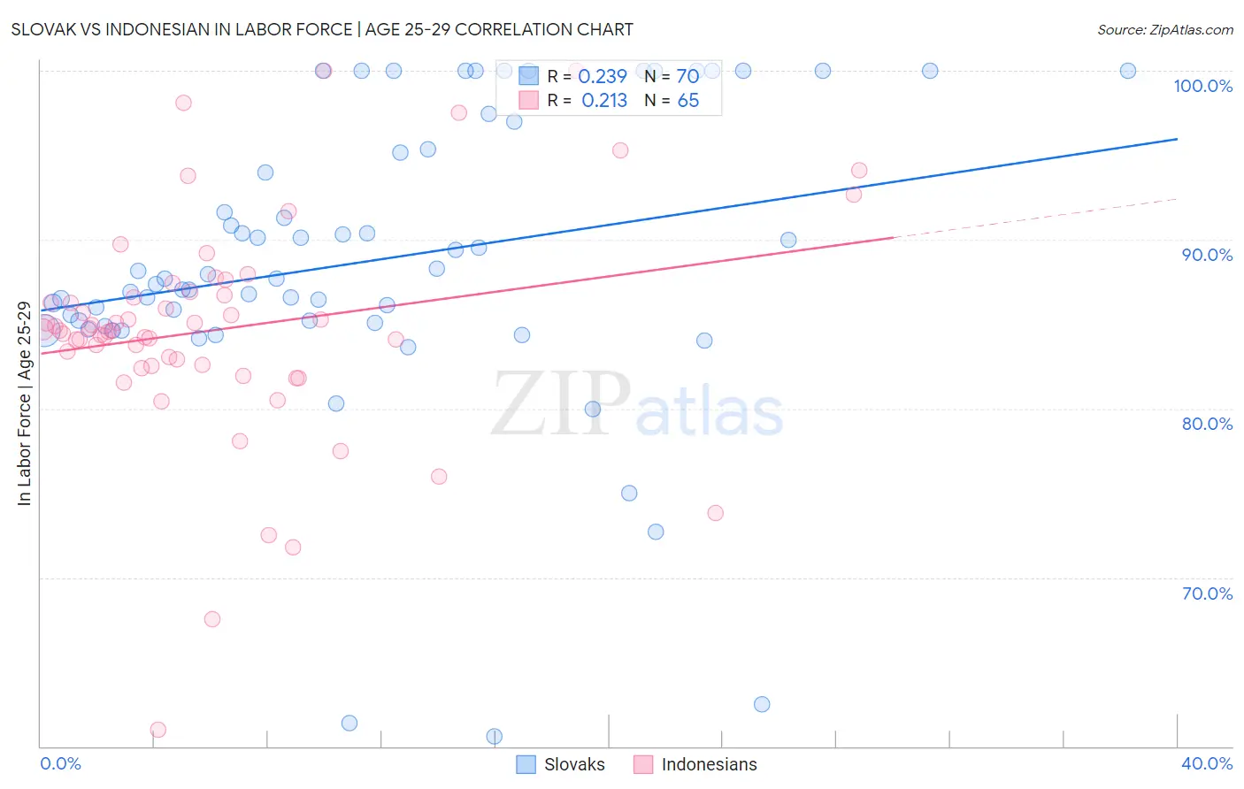 Slovak vs Indonesian In Labor Force | Age 25-29