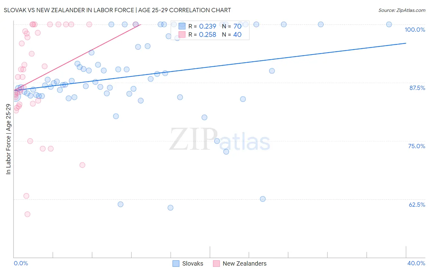 Slovak vs New Zealander In Labor Force | Age 25-29