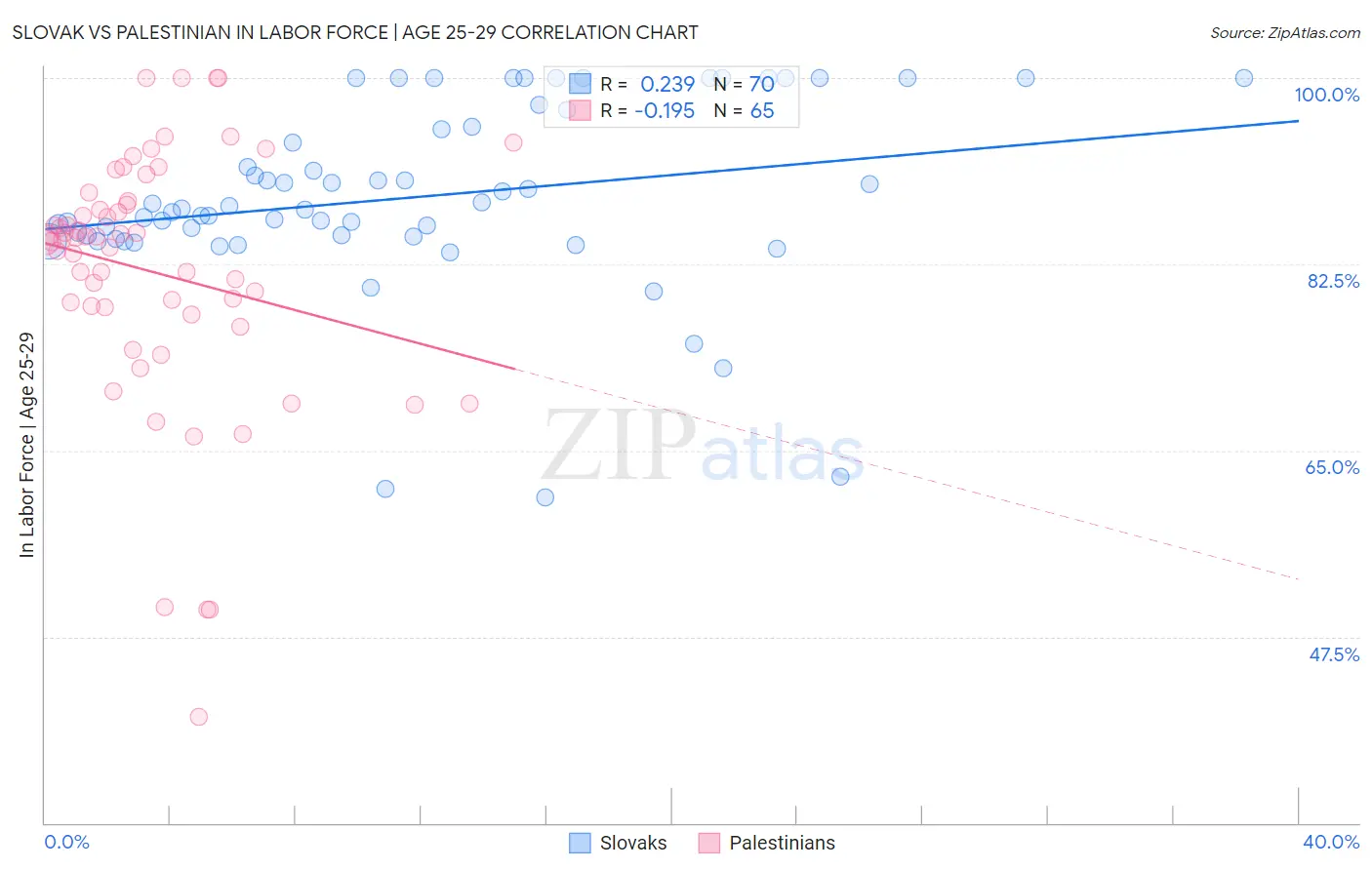 Slovak vs Palestinian In Labor Force | Age 25-29