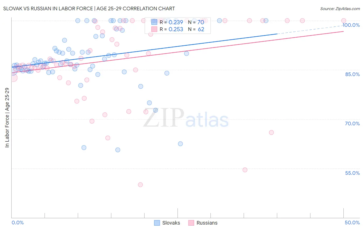 Slovak vs Russian In Labor Force | Age 25-29