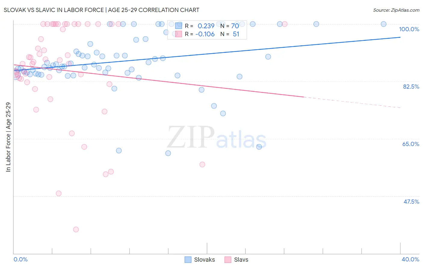 Slovak vs Slavic In Labor Force | Age 25-29