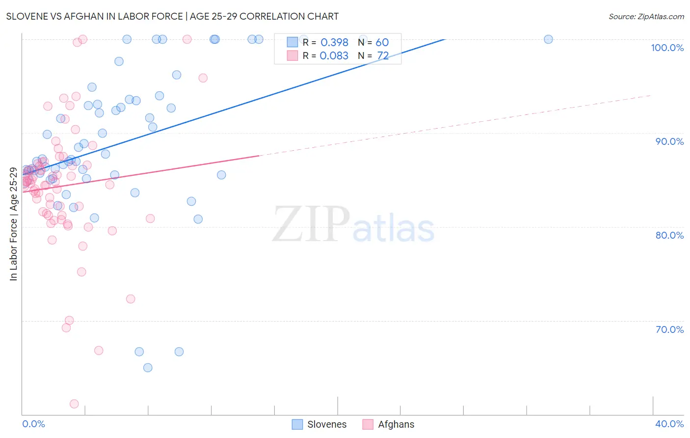 Slovene vs Afghan In Labor Force | Age 25-29