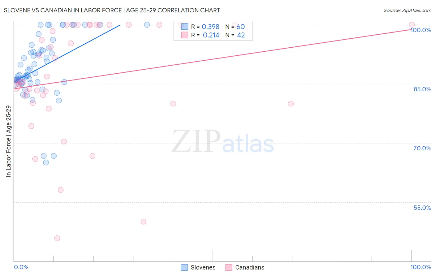 Slovene vs Canadian In Labor Force | Age 25-29