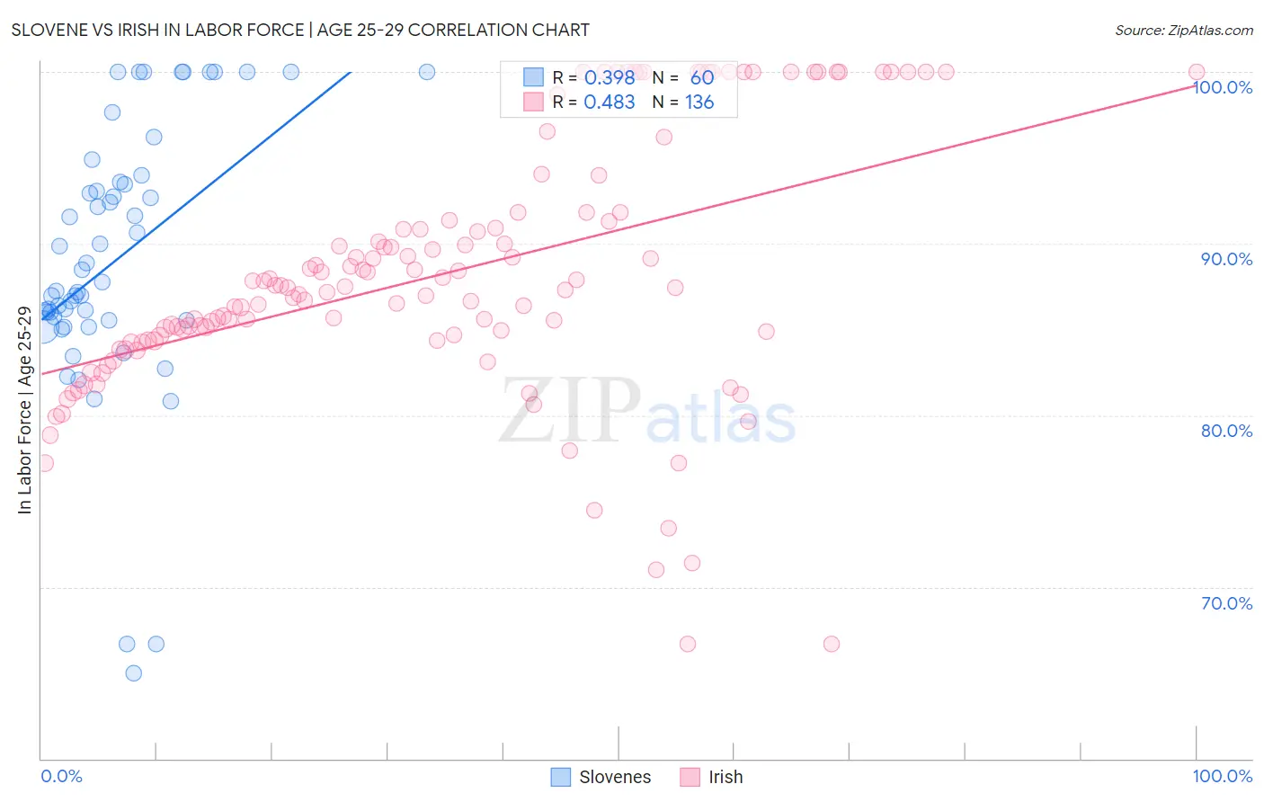 Slovene vs Irish In Labor Force | Age 25-29