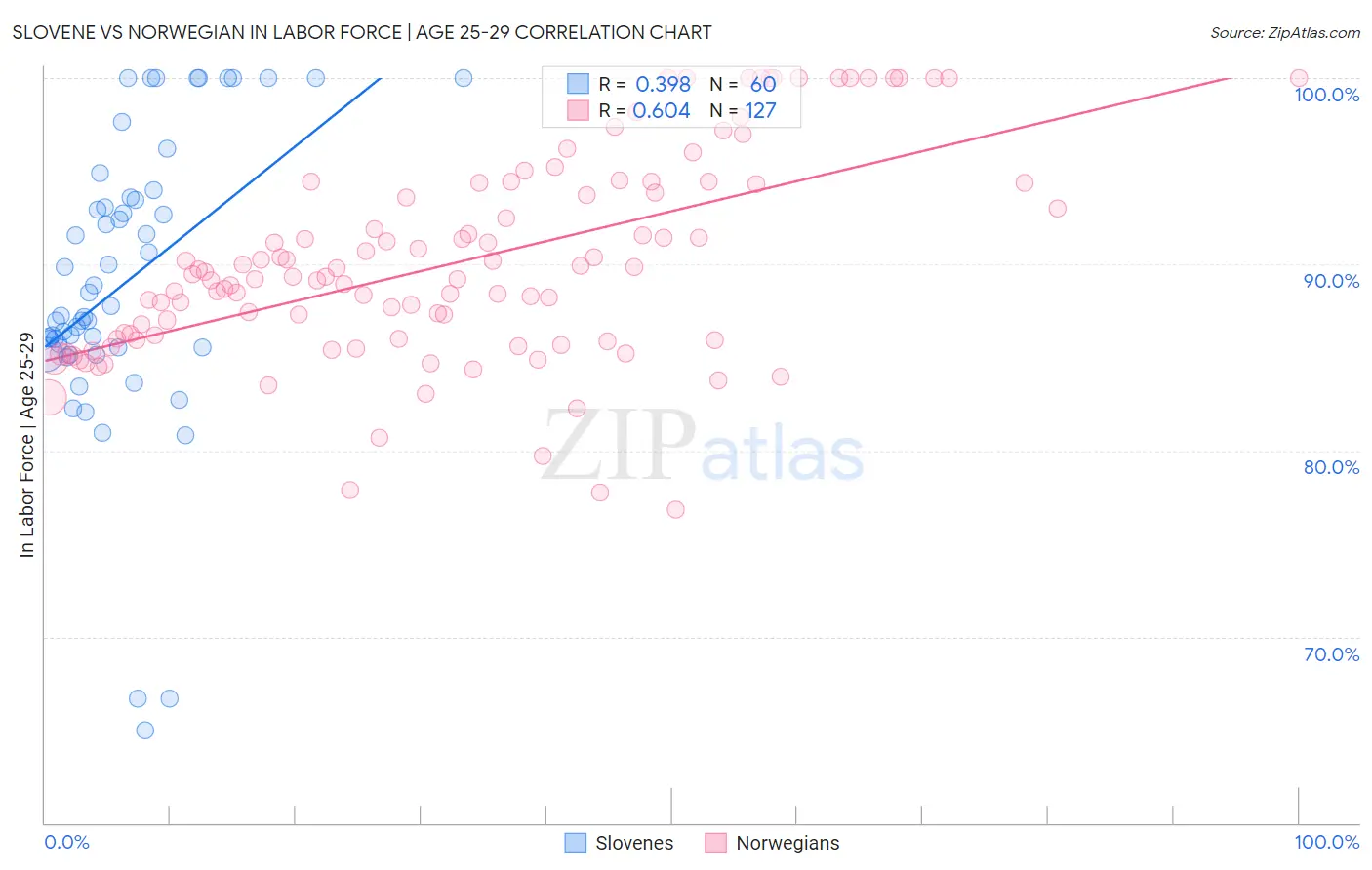 Slovene vs Norwegian In Labor Force | Age 25-29