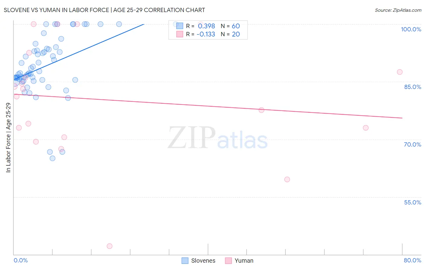 Slovene vs Yuman In Labor Force | Age 25-29
