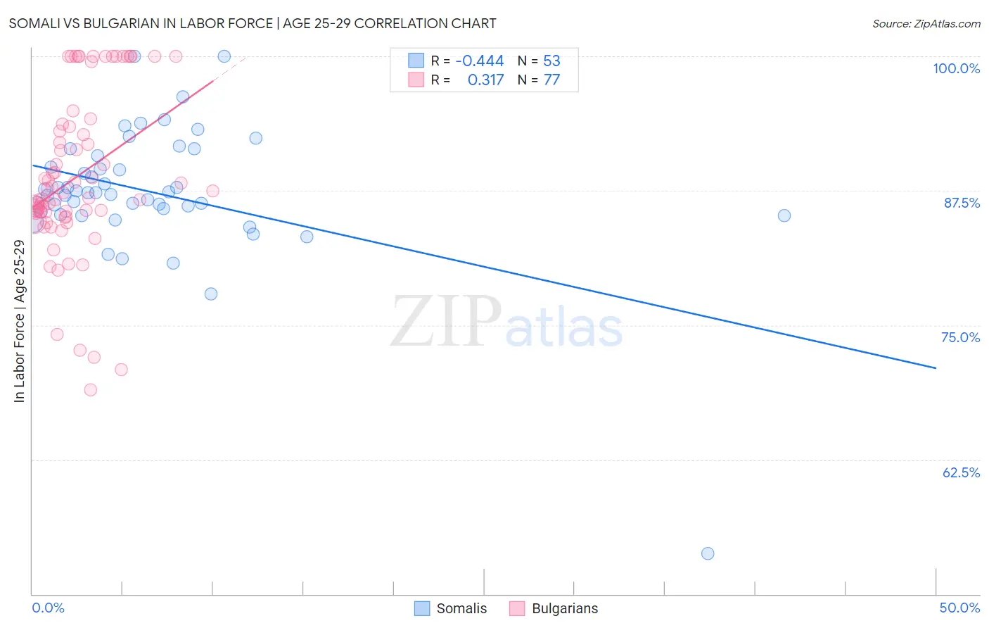 Somali vs Bulgarian In Labor Force | Age 25-29