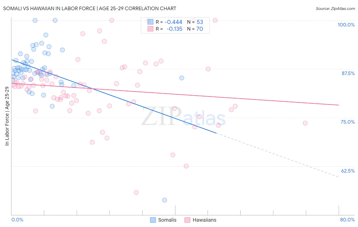 Somali vs Hawaiian In Labor Force | Age 25-29