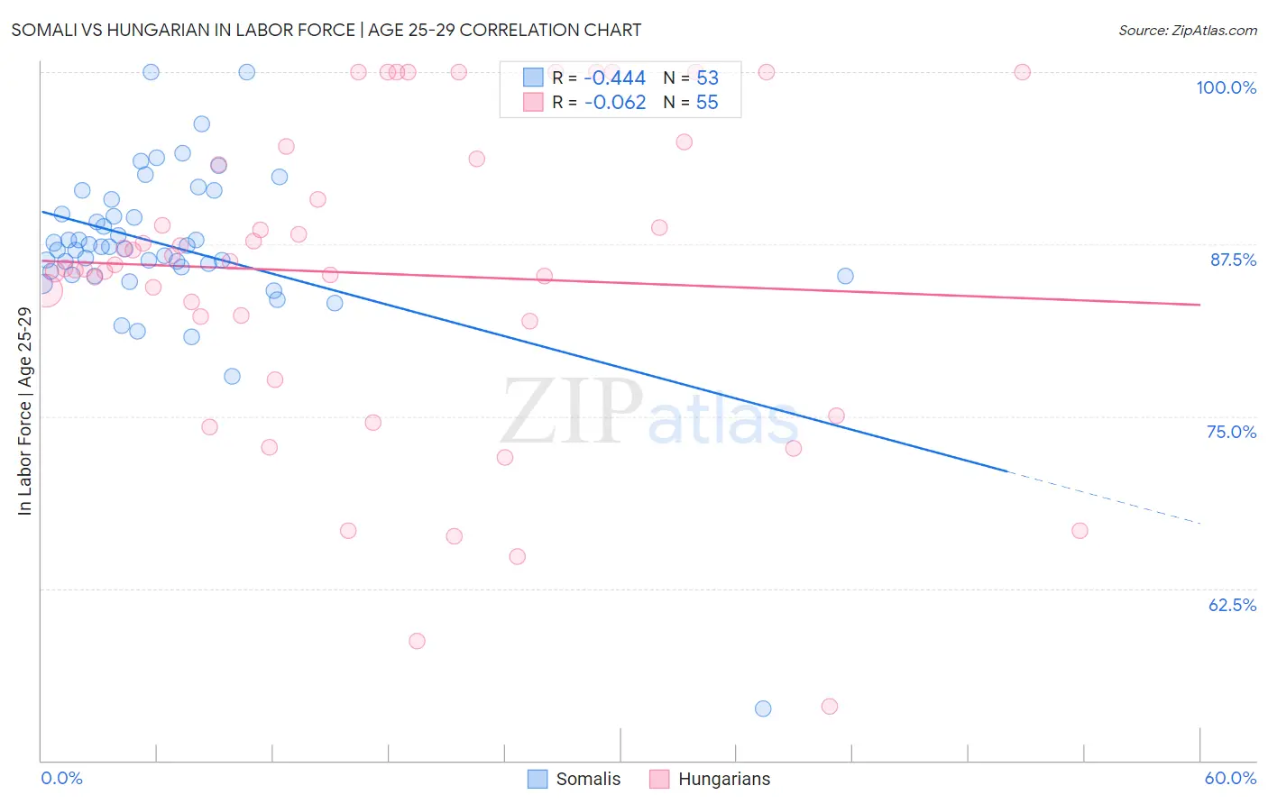 Somali vs Hungarian In Labor Force | Age 25-29