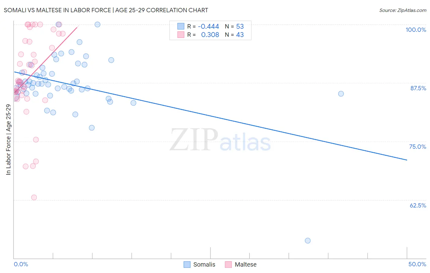 Somali vs Maltese In Labor Force | Age 25-29