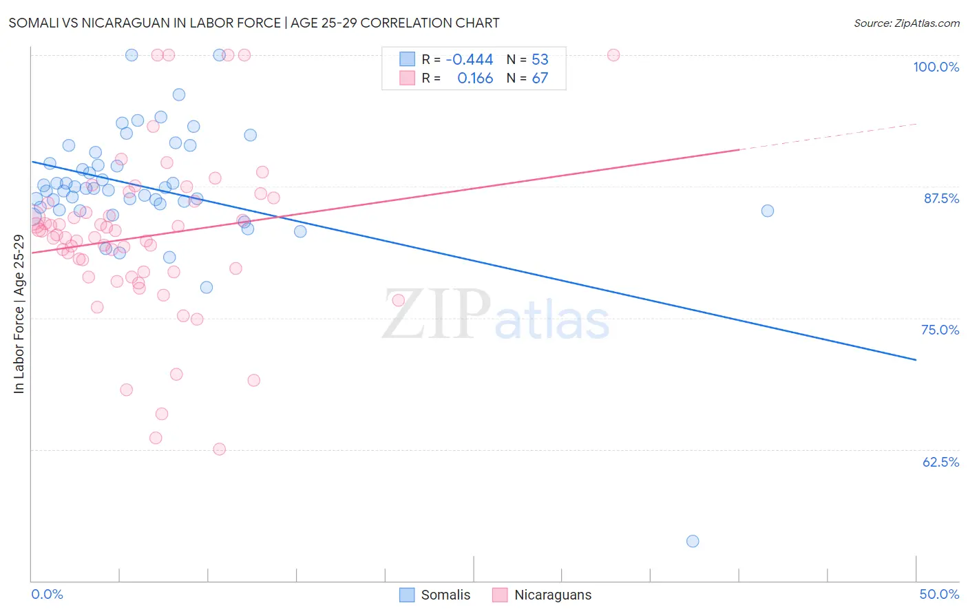 Somali vs Nicaraguan In Labor Force | Age 25-29