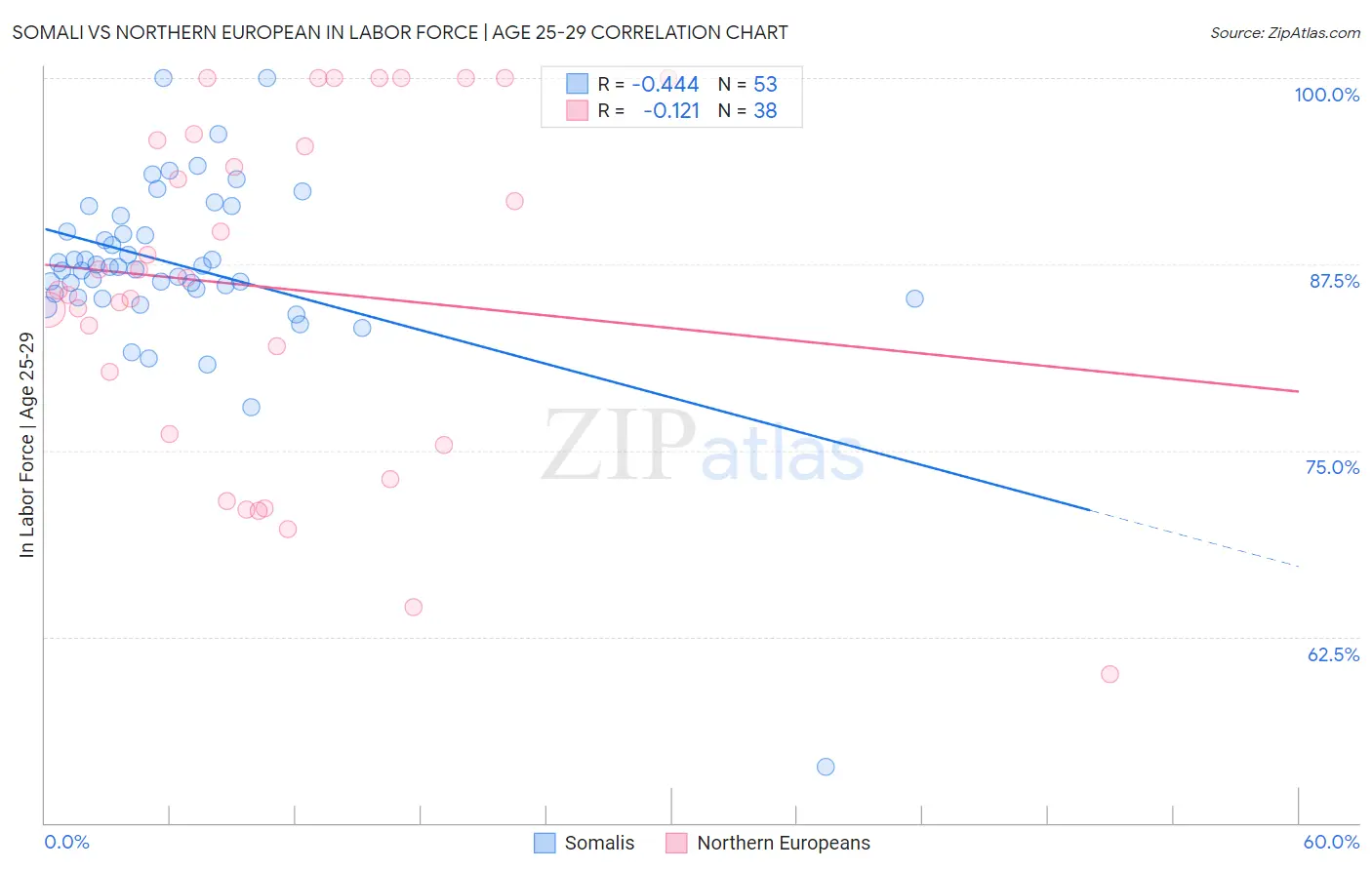 Somali vs Northern European In Labor Force | Age 25-29