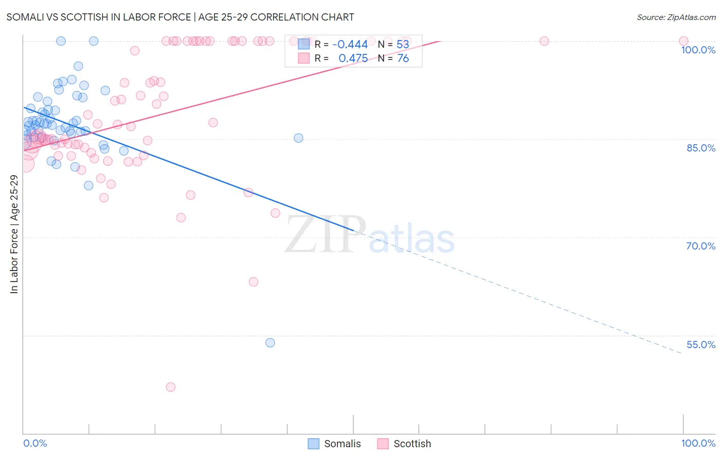Somali vs Scottish In Labor Force | Age 25-29