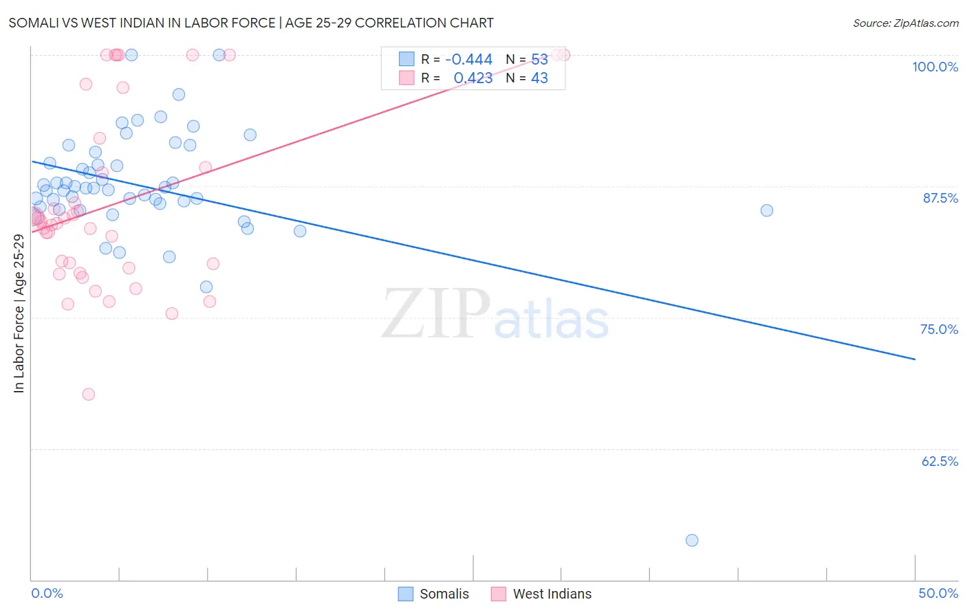 Somali vs West Indian In Labor Force | Age 25-29