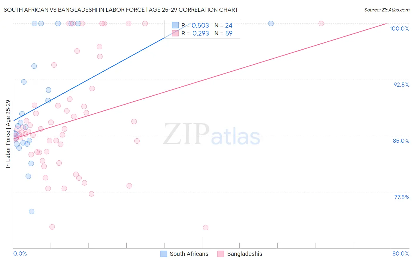 South African vs Bangladeshi In Labor Force | Age 25-29