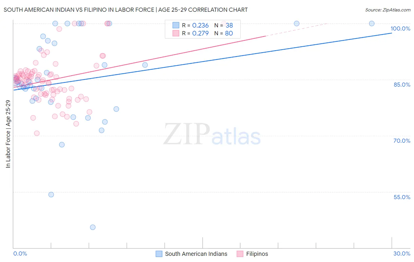 South American Indian vs Filipino In Labor Force | Age 25-29