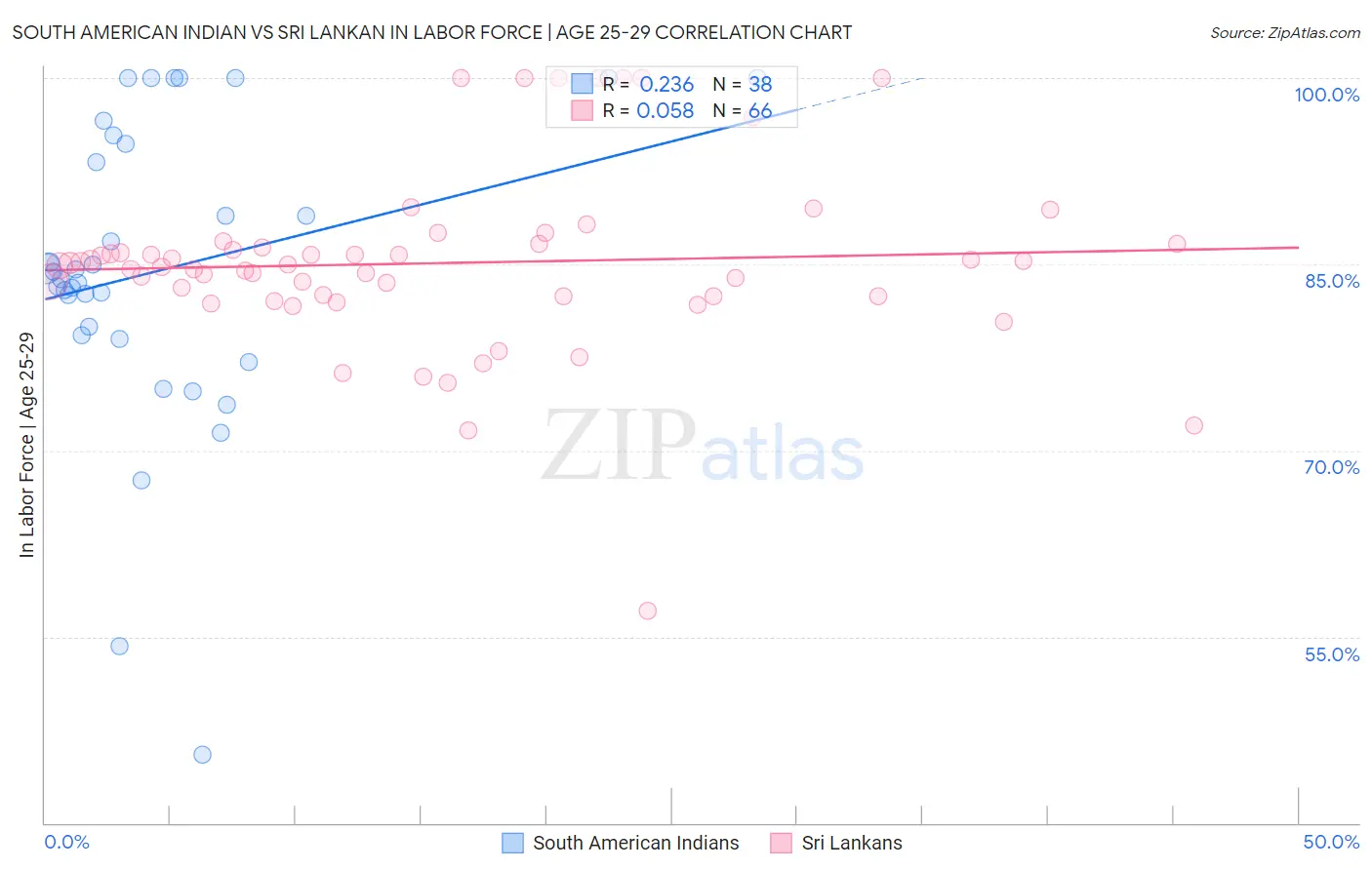 South American Indian vs Sri Lankan In Labor Force | Age 25-29