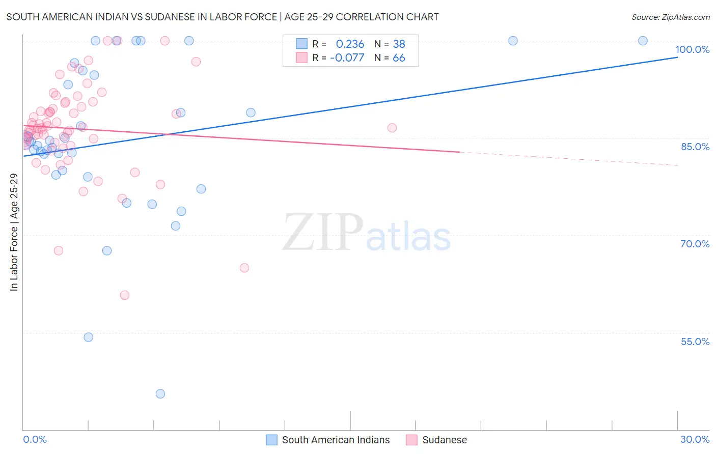 South American Indian vs Sudanese In Labor Force | Age 25-29