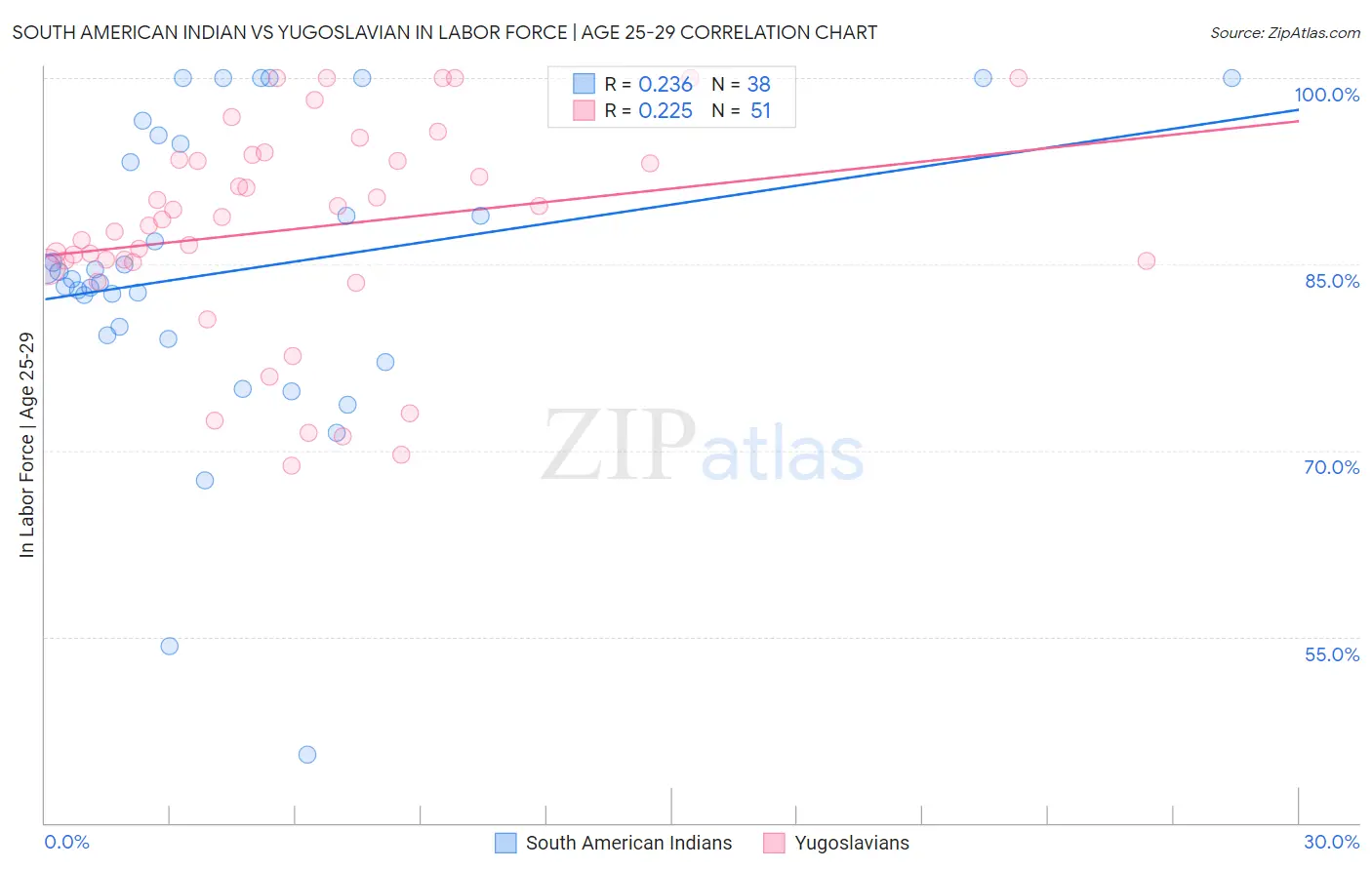 South American Indian vs Yugoslavian In Labor Force | Age 25-29